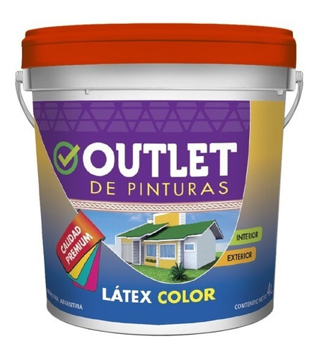 Pintura Látex Color Premium Interior Exterior X 4 Litros Color Rojo knock Out