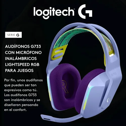 Logitech G 733 Lightspeed - Auriculares inalámbricos para juegos con  diadema de suspensión, LIGHTSYNC RGB, tecnología de micrófono azul VO!CE y