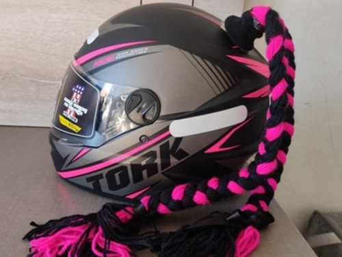 Capacete Speed Rosa Pink Par Tranca 50 Cm Feminino Moto Arle