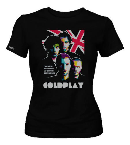 Camiseta Delantera Coldplay Personalizado Dama Mujer Dbo