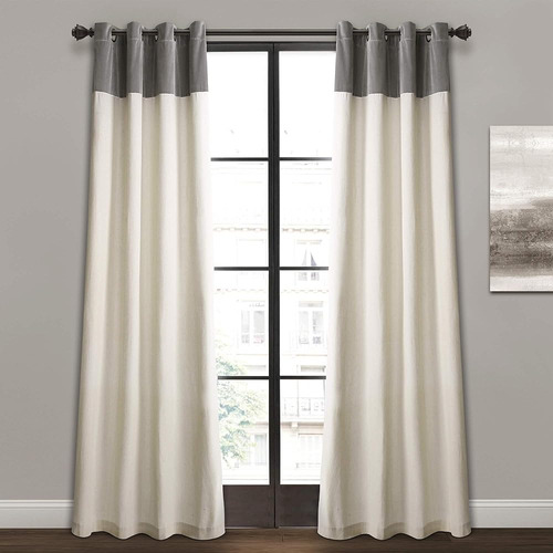 Lush Decor Milo Linen Window Curtain Panel Pair, 84  X 52 , 