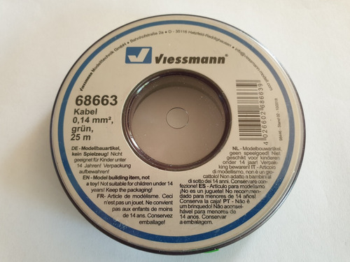 Imagen 1 de 1 de Cable Para Maquetas Y Accesorios Viessmann 68663 Verde