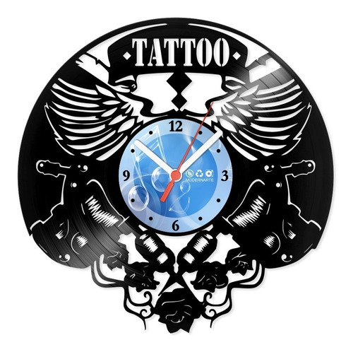 Relógio De Parede Disco Vinil Profissões Tattoo- Vpr-069
