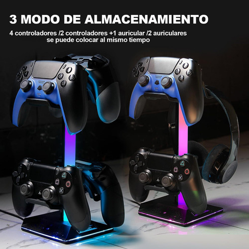 Soporte Para Auriculares Y Controles Con Luces Rgb Practico
