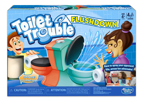 Hasbro Gaming Toilet Trouble Flushdown Juego Para Niños Con