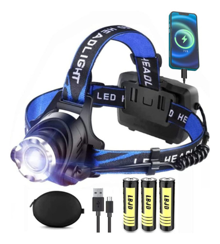 Lbjd Faro Led Recargable, Entrada Y Salida Usb, Super Brilla