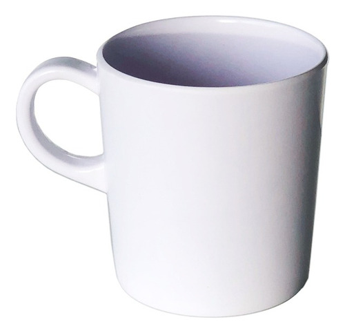 Jarro Taza Mug Desayuno Melamina Blanca Plástico Recto 350ml