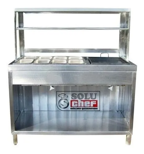 comprar Baño María De 8 Insertos Con Plancha Todo En Acero Vv4