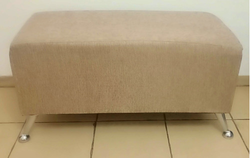 Imagen 4 de 9 de Puff Cubo Chenille Antide 80x40 Patas Metalica Varios Colore