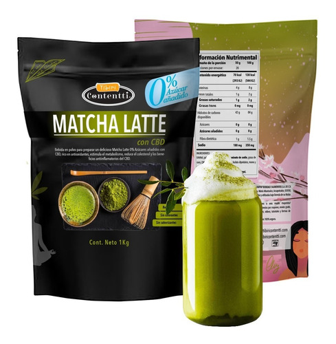 Te Matcha  0% Azúcar 1 Kg Relajante Linea Bienestar.