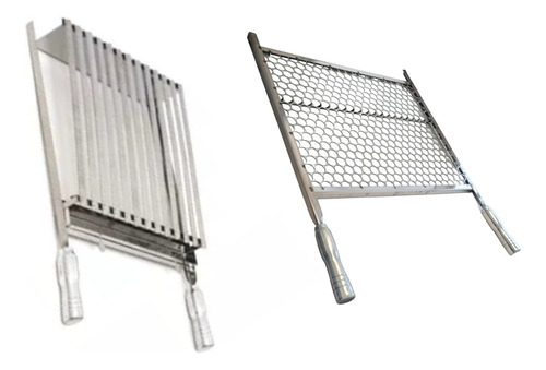 Grelha Churrasco Parrilha + Moeda 40x40 Inox E Cabo Aluminio