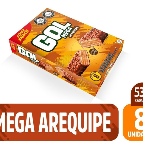 Chocolatina Gol Mega Arequipe Plegadiza X 8 Unidades