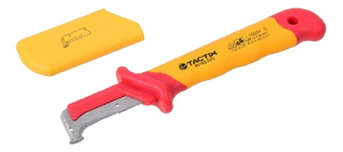 Cuchillo Curvo Para Electricista Aislado 1000v Tactix De 7 Color Amarillo
