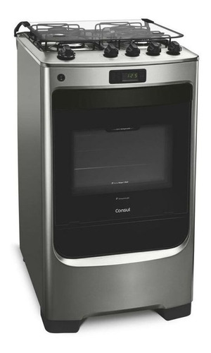 Cocina Consul CFO4TAR a gas/eléctrica 4 hornallas  acero inoxidable 127V/220V puerta con visor 58L