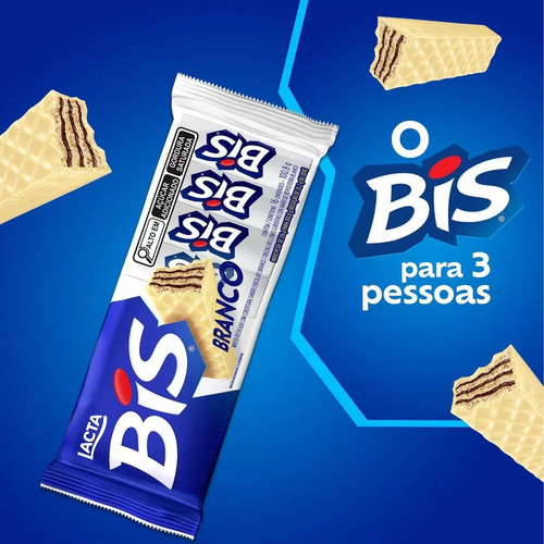 Bis Chocolate Branco Lacta Caixa Com 16 Unidades - 100,8g