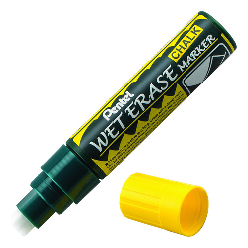 Pentel Arts Wet Erase Chalk Marker, Jumbo Tip, Yellow Ink, B