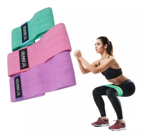 CompraYaMismo. Kit Set x 3 Bandas Elásticas Resistencia Tela Fitness