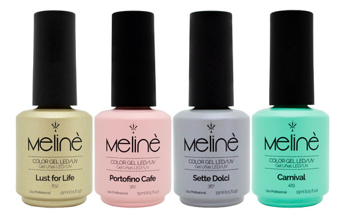 Meliné Kit X4 Esmaltes Semipermanente Gel Color Uñas 3 Ms