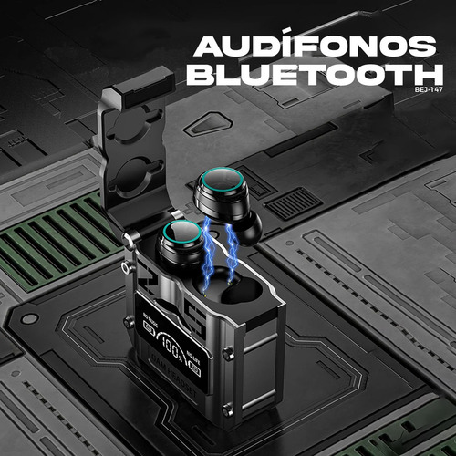 Audifonos Celular Gamer Led Powerbank Inalámbricos Bluetooth Color Plateado