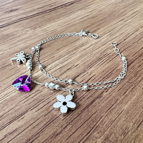 Imagen 5 de 9 de Pulsera De Plata 925 Cristal Swarovski Mujer Agálea Joyeria