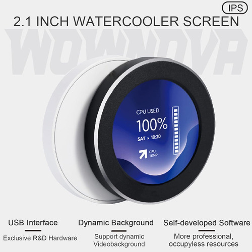 Aio Monitor De Temperatura De Computadora De 2.1 Pulgadas, E