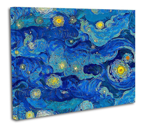 Cuadro Lienzo Canvas 45x60c Noche Estrellada Van Gogh Cuarto