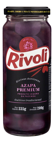 Azeitona Preta em Conserva Azapa Rivoli Premium Vidro 200g