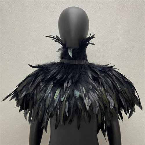 2 Bufanda De Capa Para El Hombro, Chal De Plumas Para