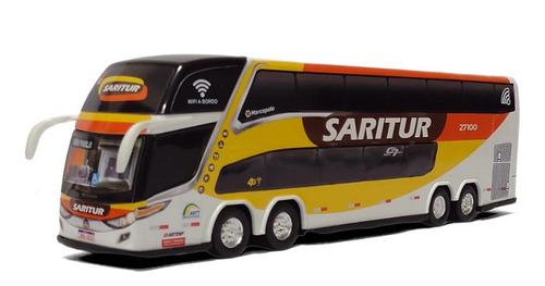 Miniatura Ônibus Saritur  G7 Double Decker 4 Eixos 30cm.
