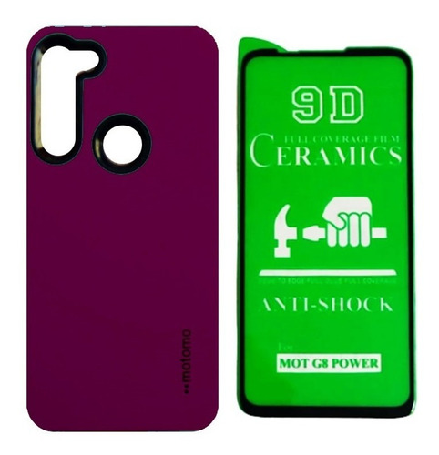 Estuche Antichoque Motorola Moto G8 Power + Vidrio Cerámico