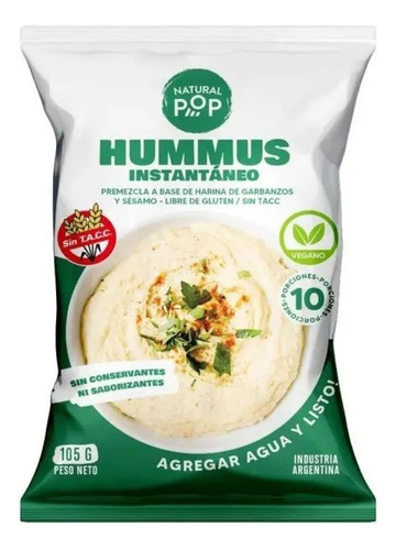 Premezcla Hummus Instantaneo Vegano Sintacc Natural Pop 105g