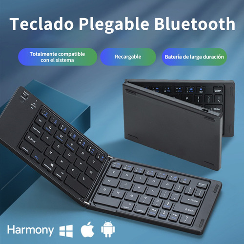 Set Teclado Y Mouse Inalámbrico Plegable Compacto Y Portátil