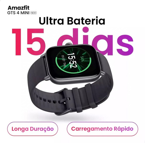 Relogio Amazfit Gts 4 Mini Smartwatch New Alexa Gps Preto
