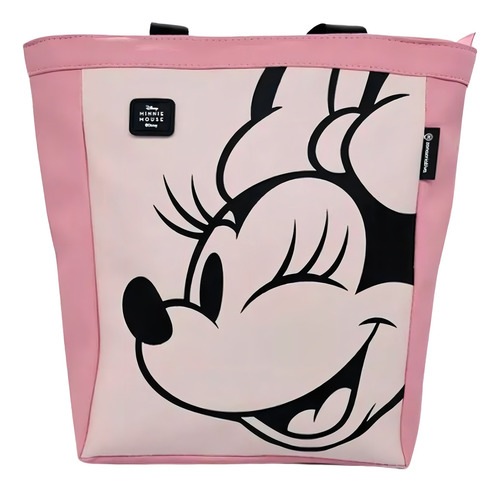 Bolsa Ombro Zonacriativa Bolsa Design Minnie Rosa Com Alça De Ombro Preta Alças De Cor Preto E Ferragens Níquel