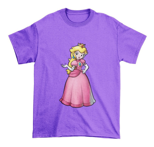 Polera Juvenil Niña Super Mario Princesa Peach Algodon Estam