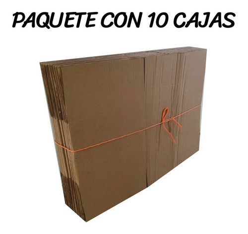 Imagen 2 de 4 de Caja Cartón Empaque Mediana 42x29x20 Reciclado 10 Pzas