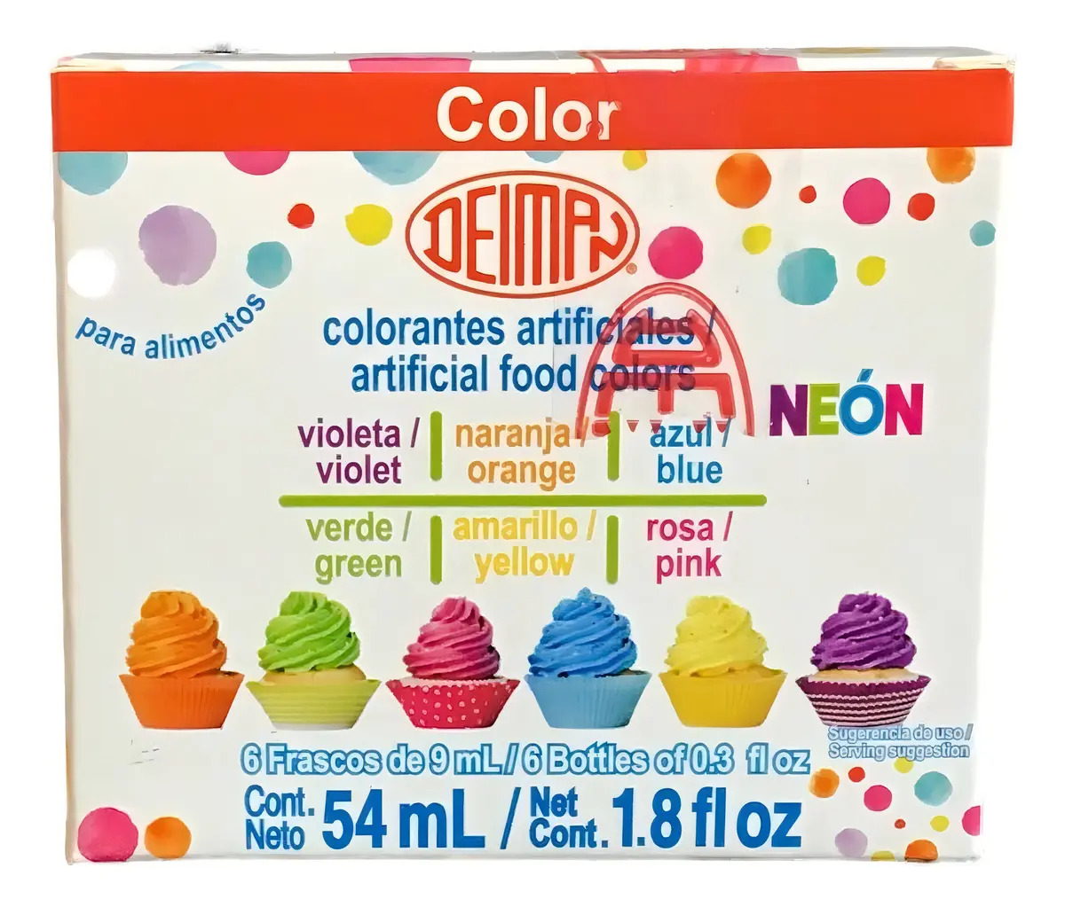 Cajita Multicolor Neón Deiman Colorantes Vegetales Gelatinas