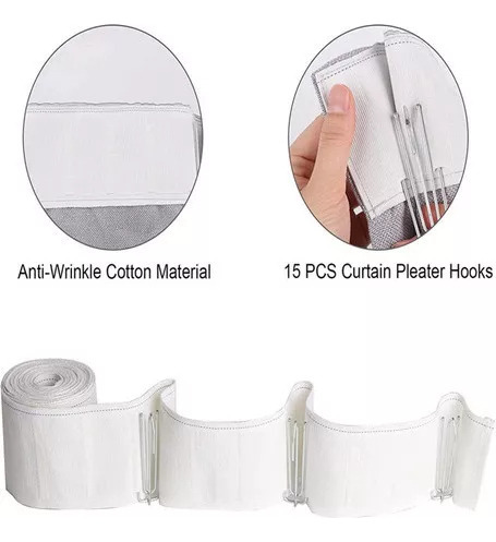 Nuevo Kit De Cinta Plisada Con Ganchos Para Plisar, Para