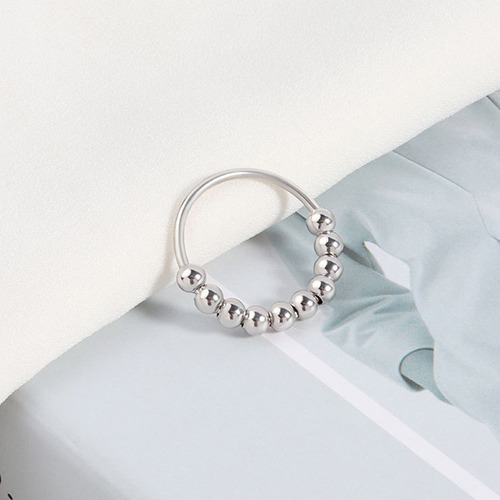 Anillo Antiestrés Y Ansiedad De Acero Inoxidable, 3 Unidades
