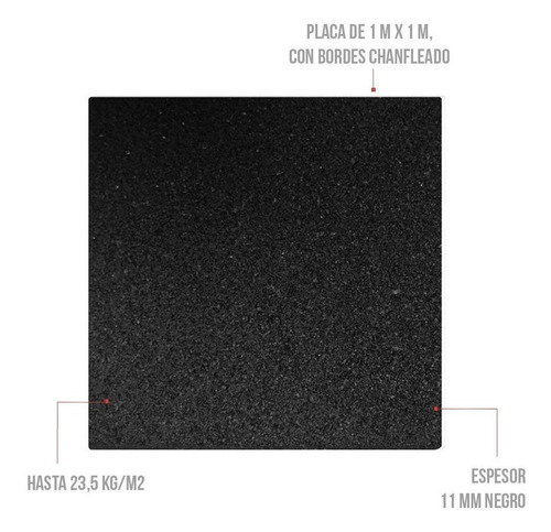 Imagen 4 de 10 de Piso De Caucho 1x1x11mm Para Gimnasio Y Plazas