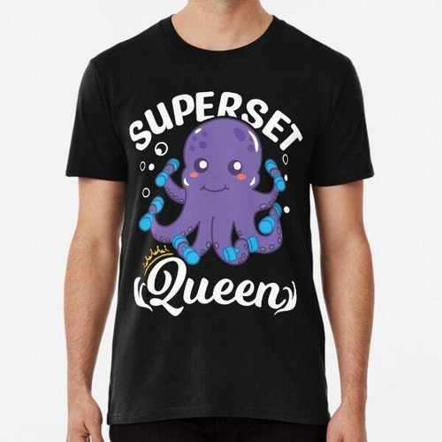 Remera Superset Octopus Gym Queen Biceps Curls Dumbbell, Sup