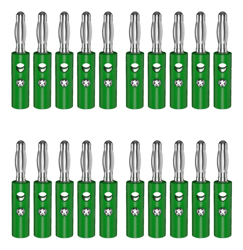 Kit 20 Conector Banana Macho De 4 Mm Para Laboratorio