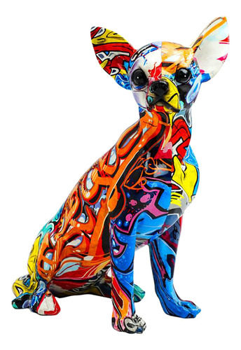 Figura De Perro Colorida Escultura De Resina Para Chihuahua