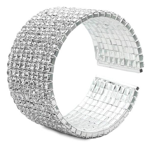 Jsea S9-pulsera Ancha Con Diamantes De Imitación Para Mujer,