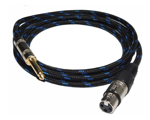 Imagen 2 de 4 de Cable Textil Canon Xlr Hembra A Plug Profesional 3 Mts