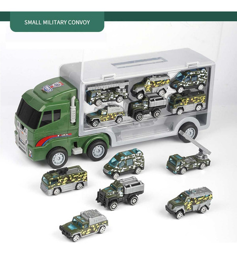 Set De Vehículos De Juguete Niño 7 En 1 Con Camión Portátil