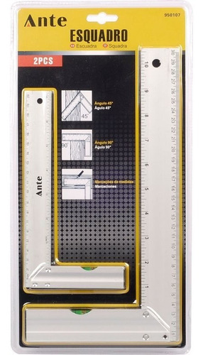 Set 2 Escuadras Carpintera De 30 Y 20 Cms Ante