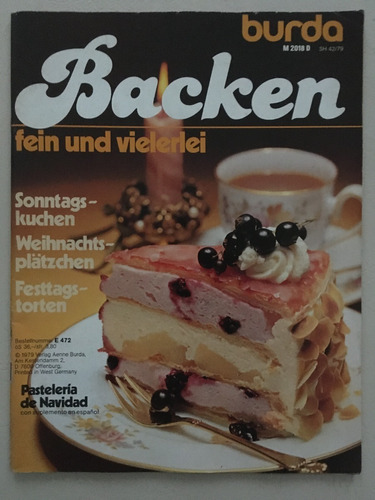 Revista  Burda Backen Pastelería 1979 Alemán Y Español
