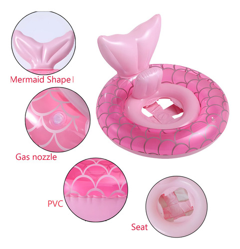 K Flotador De Piscina Mermaid For Bebés Con Asiento Y Asa
