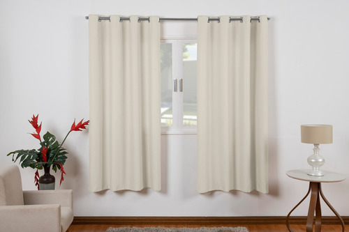 Cortina Akiyama Enxovais Rustic Linho texturizado Cor Ășnica Tamanhos 180 cm x 160 cm Cortina